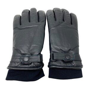 Vintage Saranac Mens‎ Genuine Cowhide Leather Lined Ski Gloves Black Size Medium